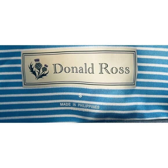 DONALD ROSS Golf Polo Shirt Light Blue Stripes Size Small - Picture 5 of 8